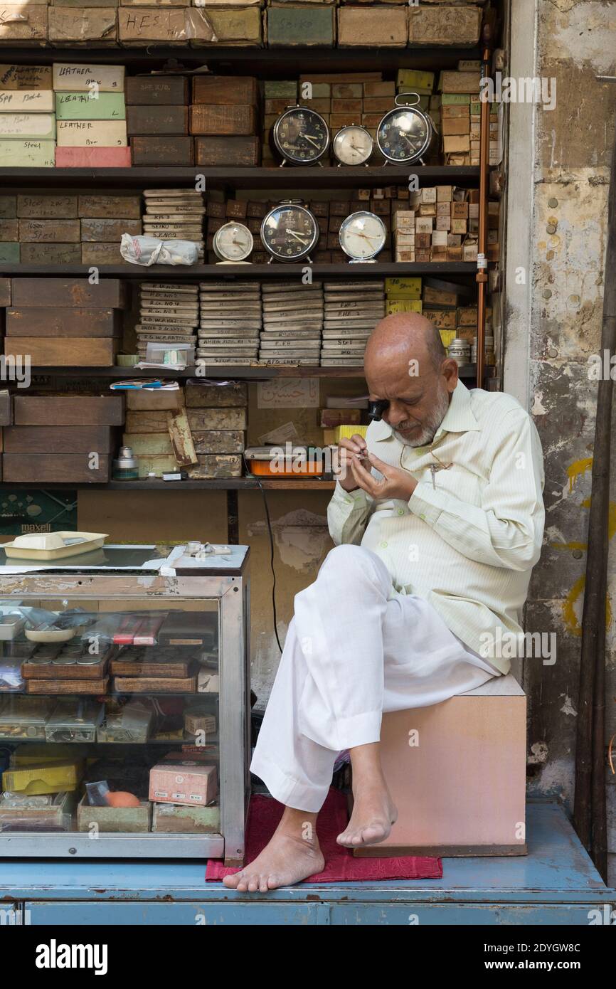 Mumbai India Clock and Watch Vendor In Coloba Stock Photo