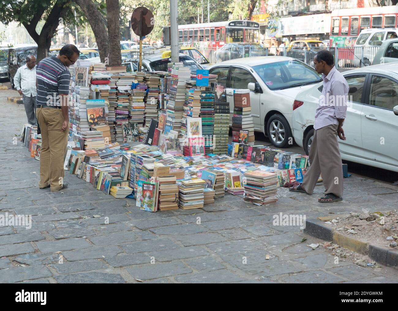 Mumbai India Second Hand Book Vendor Inthe Fort Area Stock Photo