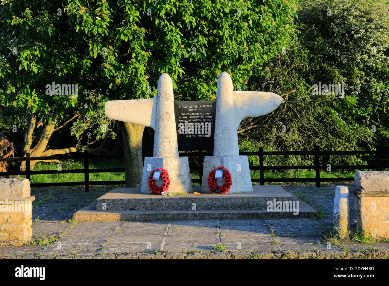 The RAF and USAF Airforces War Memorial at Kings Cliffe Airfield, Kings Cliffe village, Northamptonshire; England; UK This World War II airfield is th Stock Photo