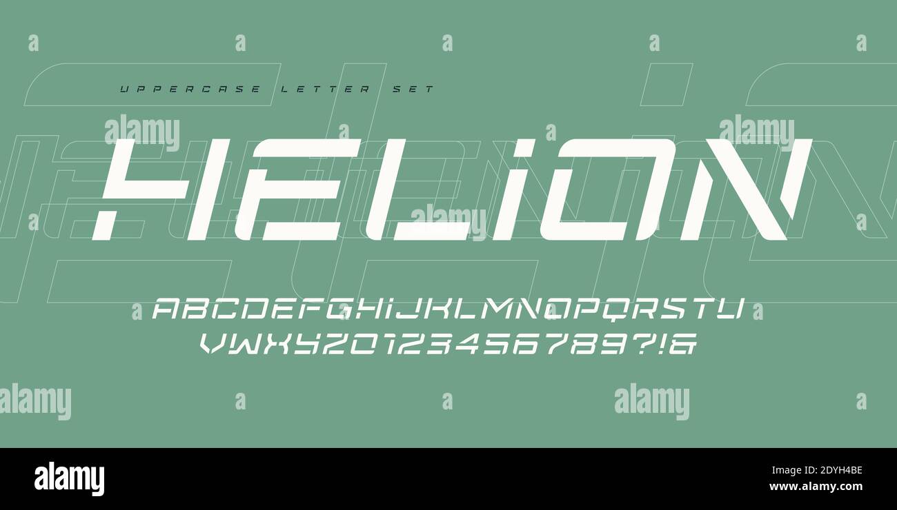 Vector technology sans serif uppercase letter set, alphabet, typography Stock Vector