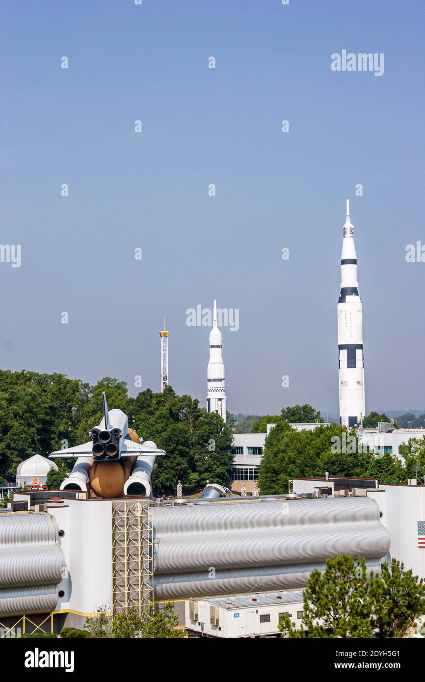 Huntsville Alabama,US Space & Rocket Center centre,Space Camp,outside exterior rockets, Stock Photo