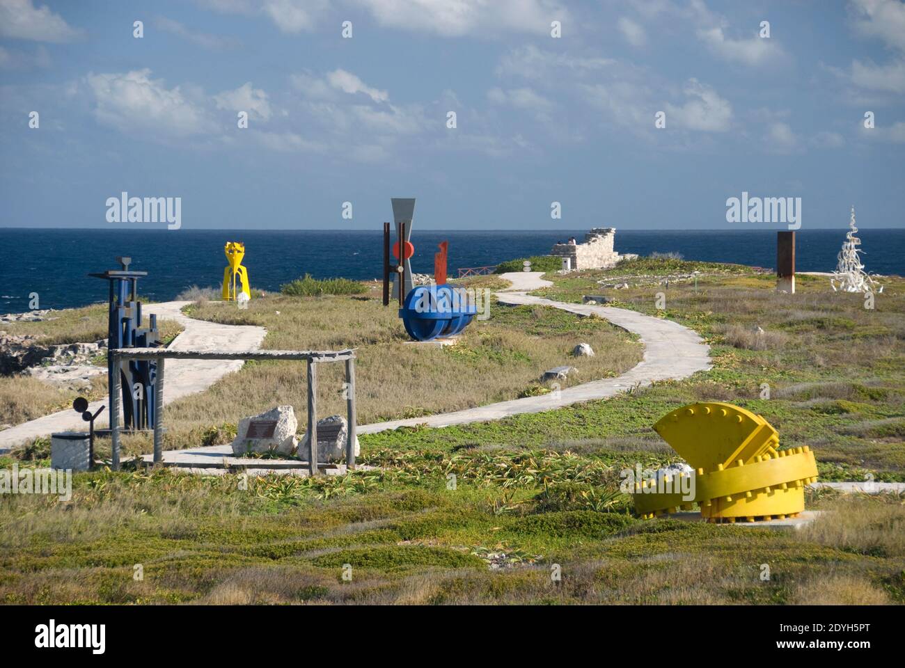 Visitors walk the trails at Punta Sur, a sculpture garden at the southern tip of Isla Mujeres