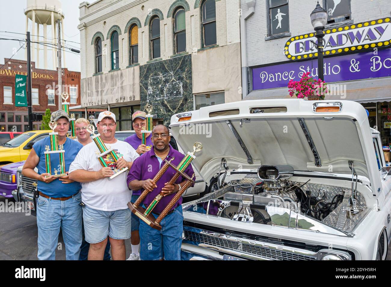 Alabama Tuscumbia classic car show trophy winners,Black man men, Stock Photo