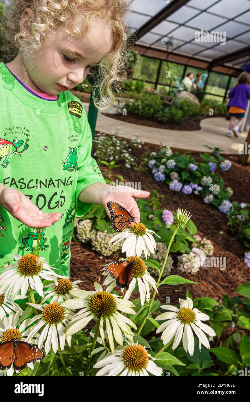 Huntsville Alabama,Botanical Garden Butterfly House,flowers child girl