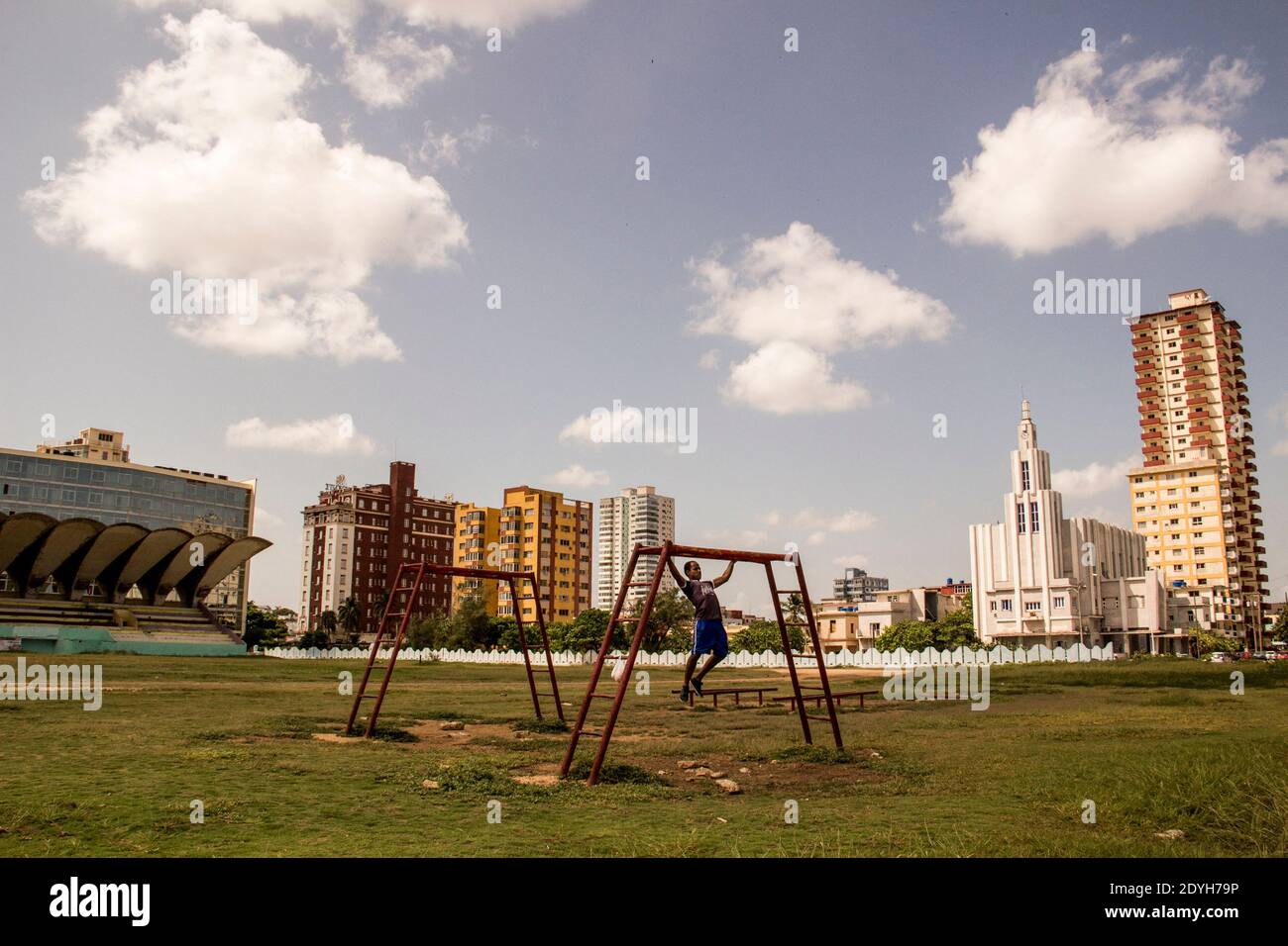 Passing Havana. With more than 2 million people, the Cuban capital is not lacking in vitality. It is a city that moves , a city that will soon. Here i Stock Photo