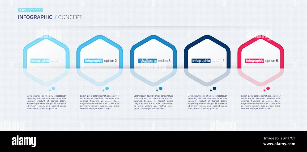 Modern vector infographic concept template. Five options Stock Vector