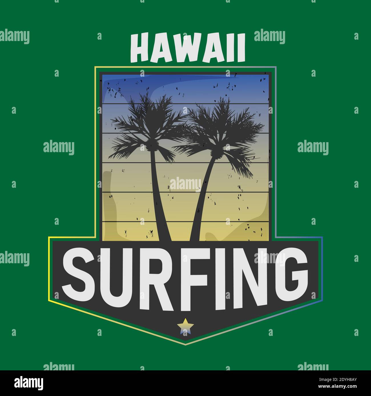 Hawaii summer graphic t-shirt design tropical Vector Image