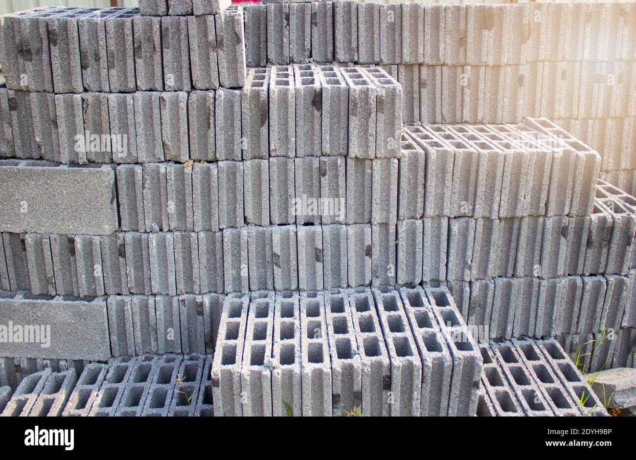 Stack of Concrete Blocks for construction,The construction industry. Stock Photo