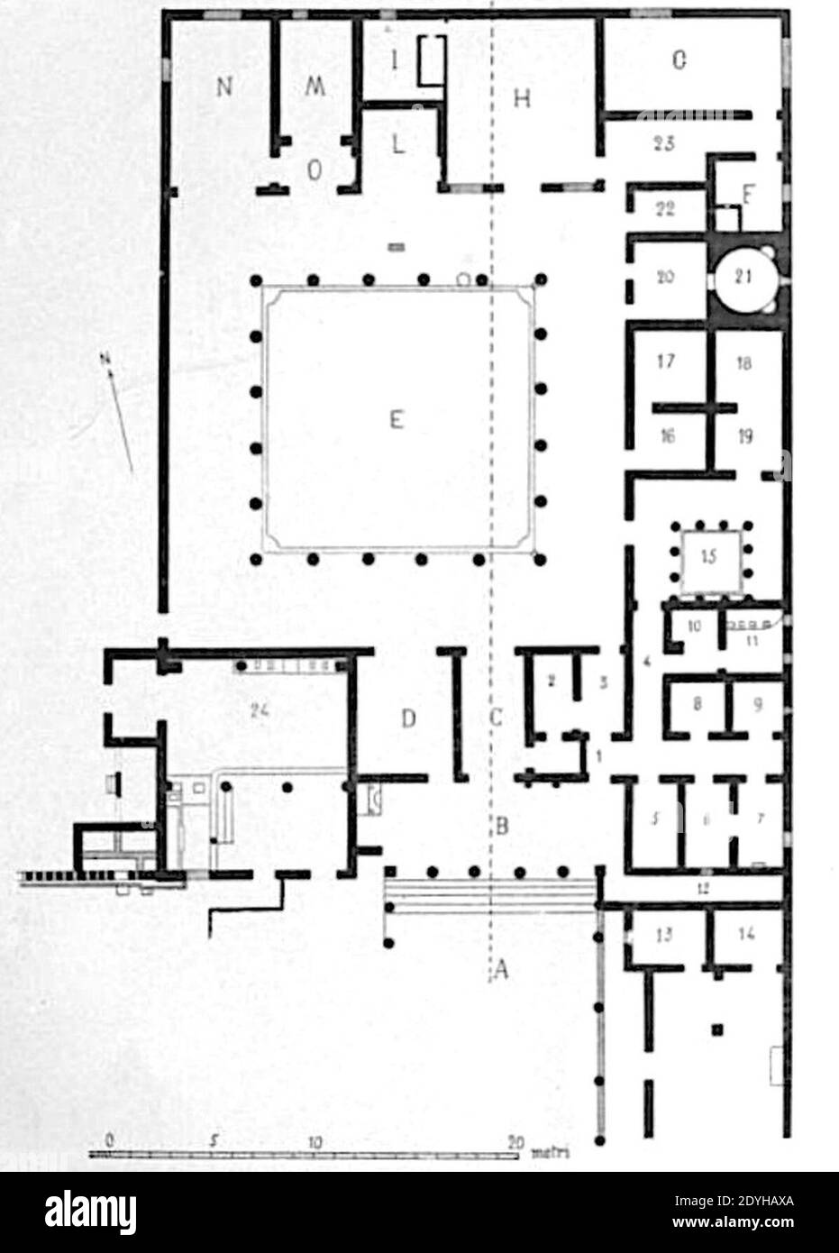 La villa pompeiana plan Stock Photo Alamy