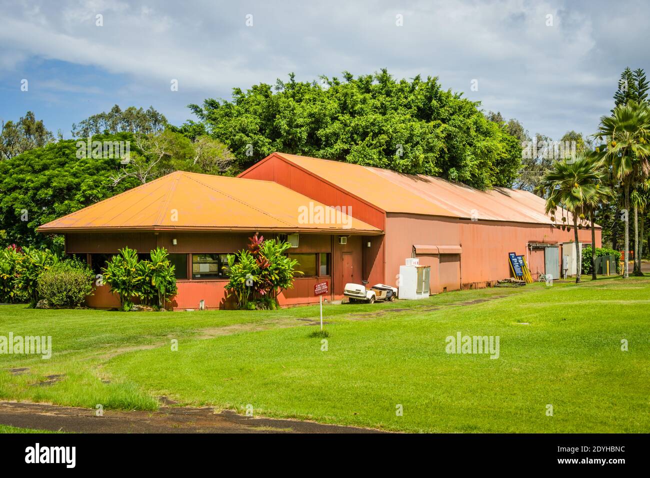 Maui, Hawaii, Kapalua Village Course, Old Clubhouse Stock Photo