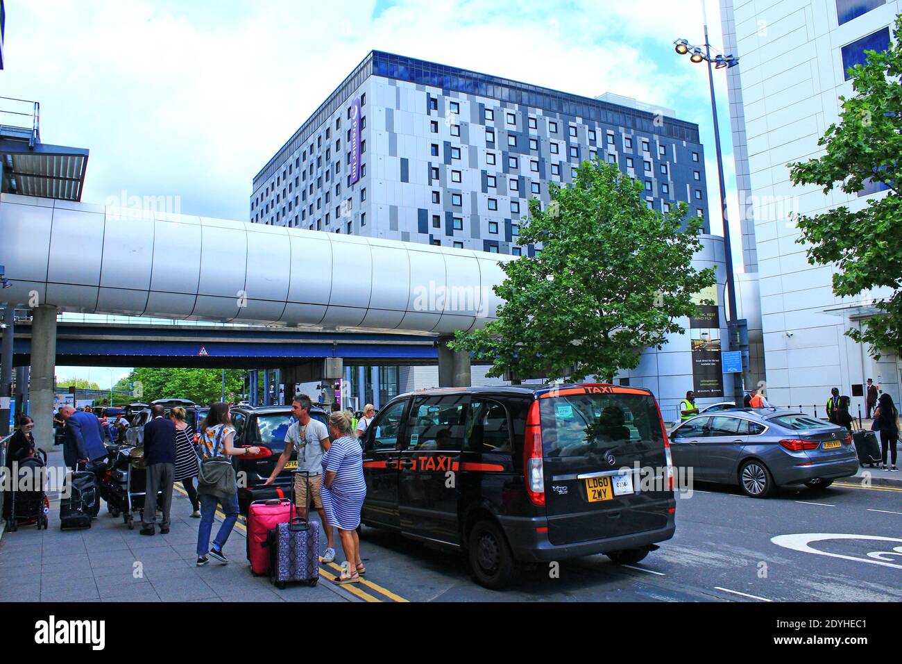 View of the Gatwick Airport North Terminal Drop Off zone,on the lower