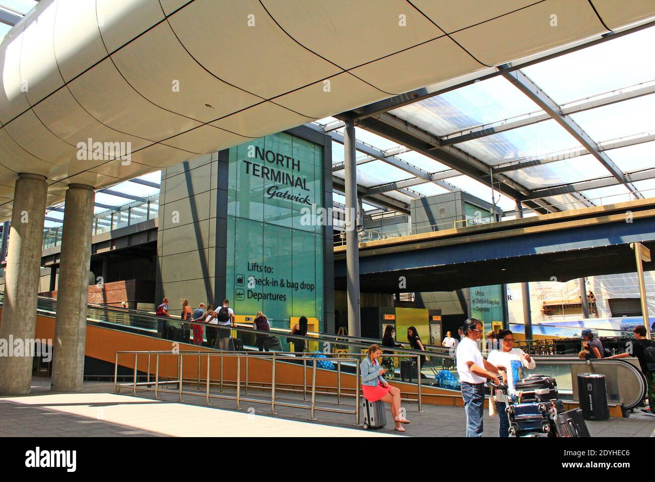 View of the Gatwick Airport North Terminal Drop Off zone,on the lower