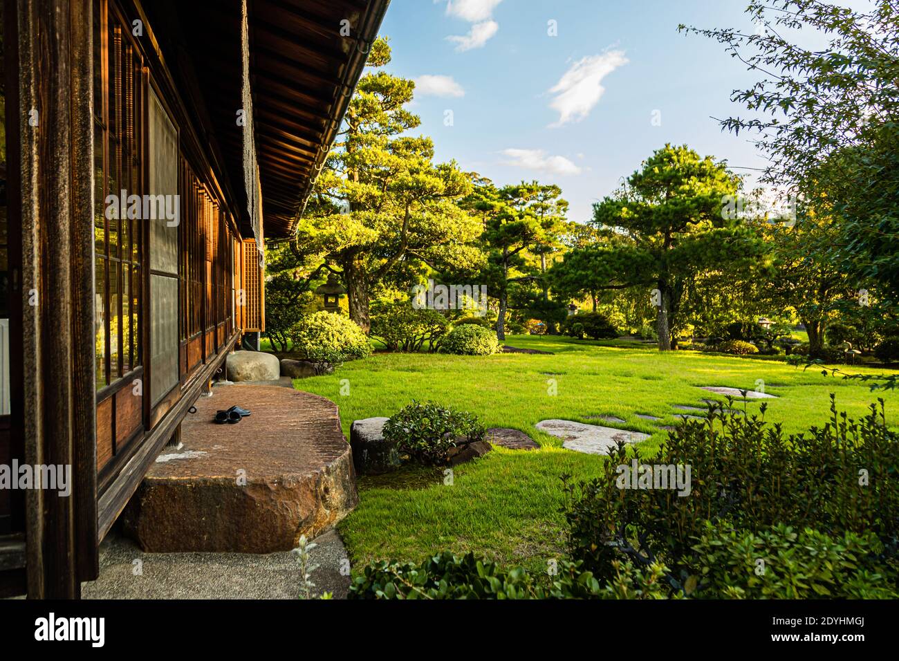Japanese Architecture and Design in Sanyoso Ryokan, Izunokuni, Japan Stock Photo