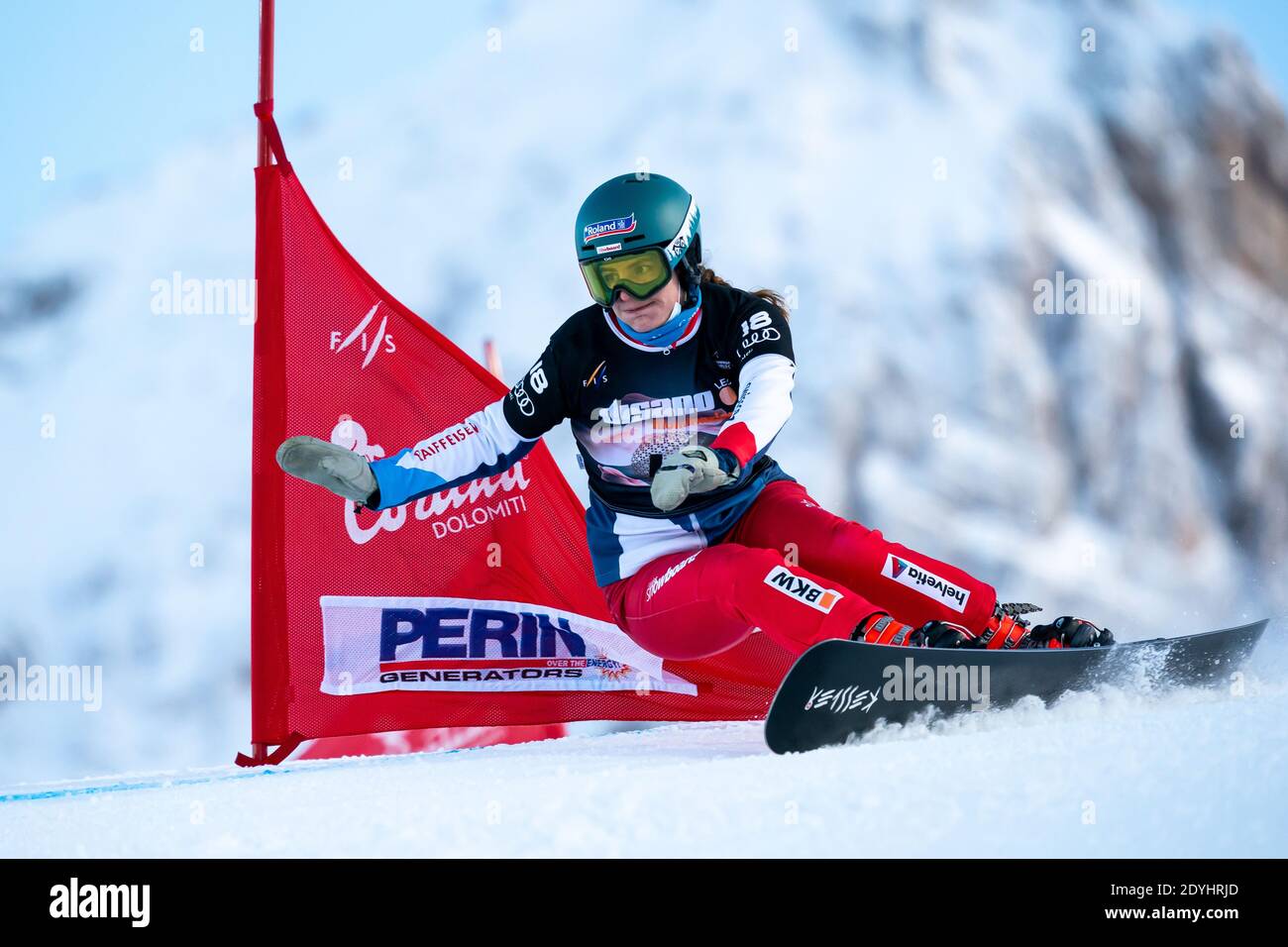 Cortina d'Ampezzo, Italy, 12 Dec 2020. KUMMER Patrizia Theresia of Switzerland competing in the Fis Snowboard World Cup 2021  Women's Parallel Giant S Stock Photo