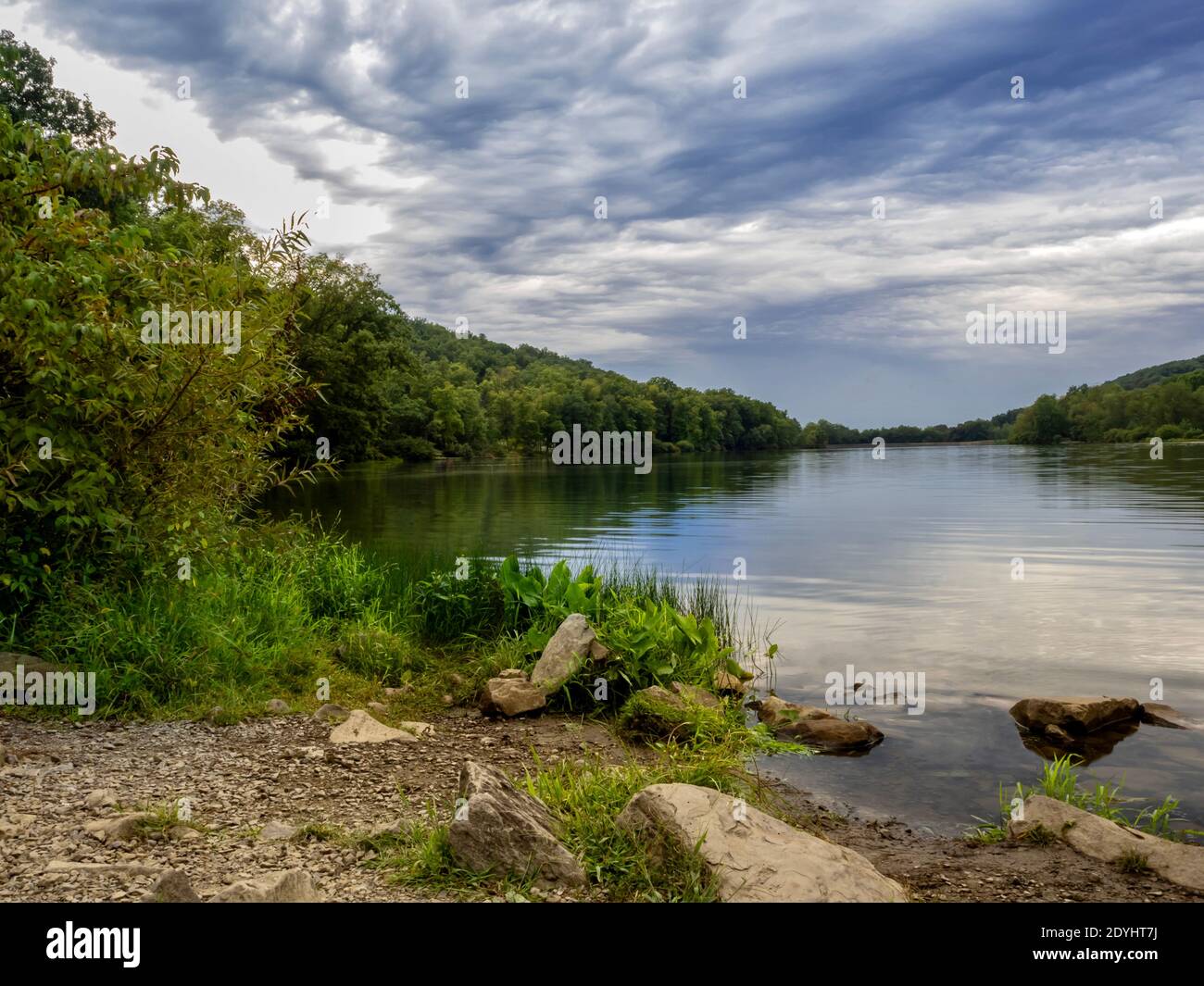 Keystone Lake in the Laurel Highlands in West Moreland County, Pennsylvania in the late summer