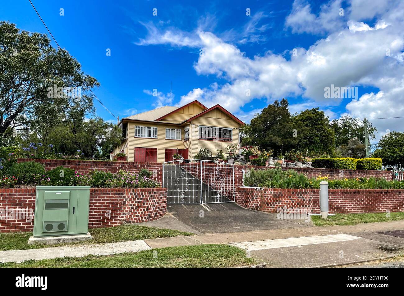 View of a beautiful residential property in the main street of the rural town of Kilcoy, Queensland, Australia Stock Photo