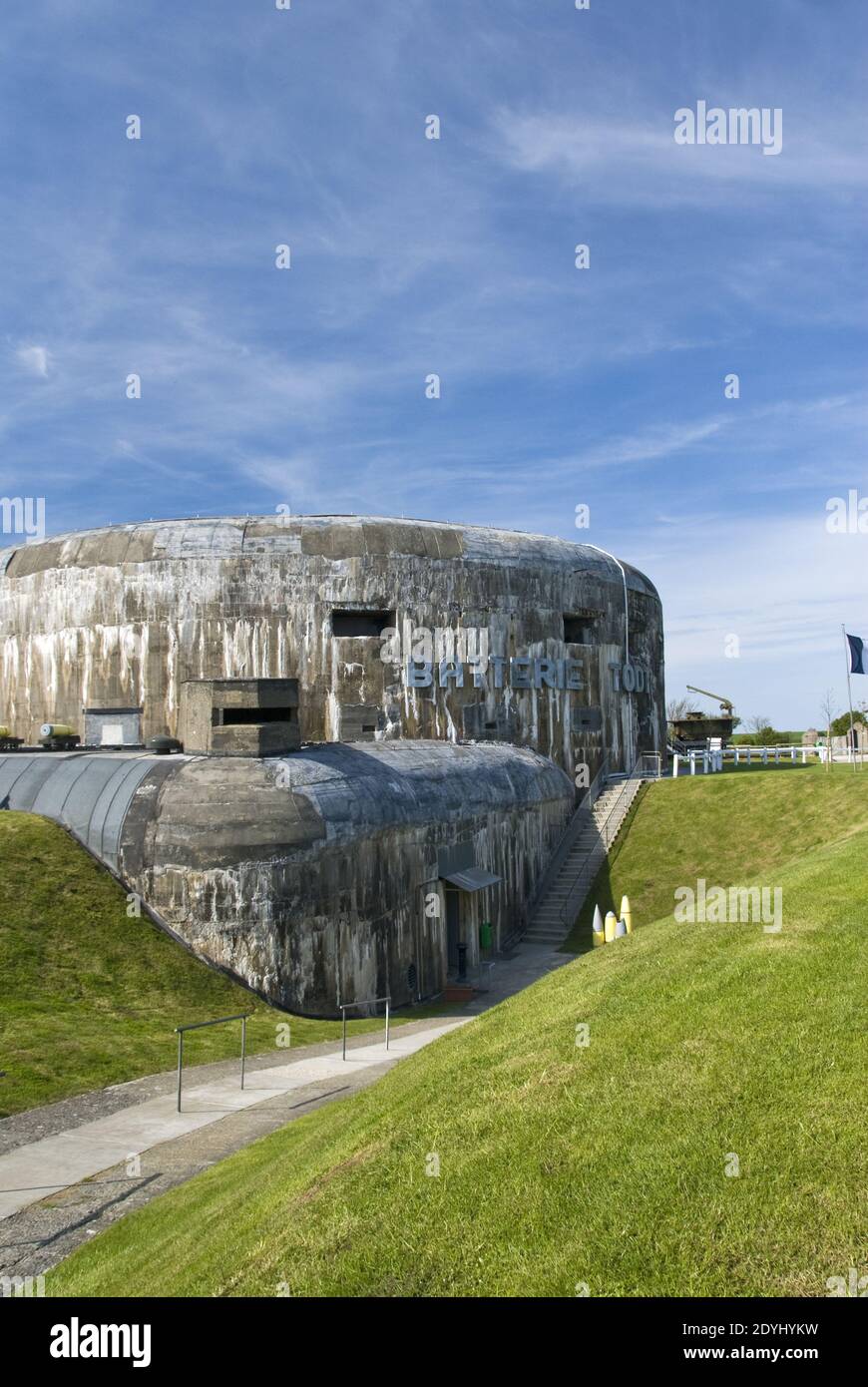 World War 2 German Batterie Todt blockhouse houses the Atlantic Wall Museum at Cap Gris Nez, on the Cote d'Opale, Pas-de-Calais, France. Stock Photo