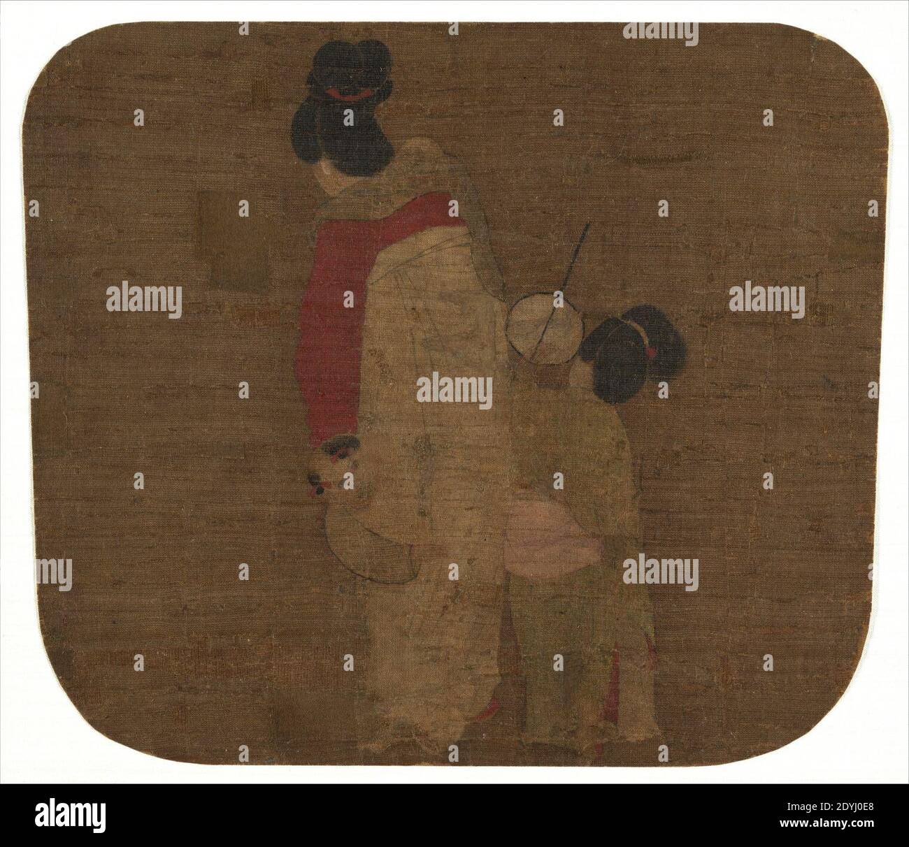 Lady and Children Copy after Zhou Fang. Ming dinasty. Stock Photo