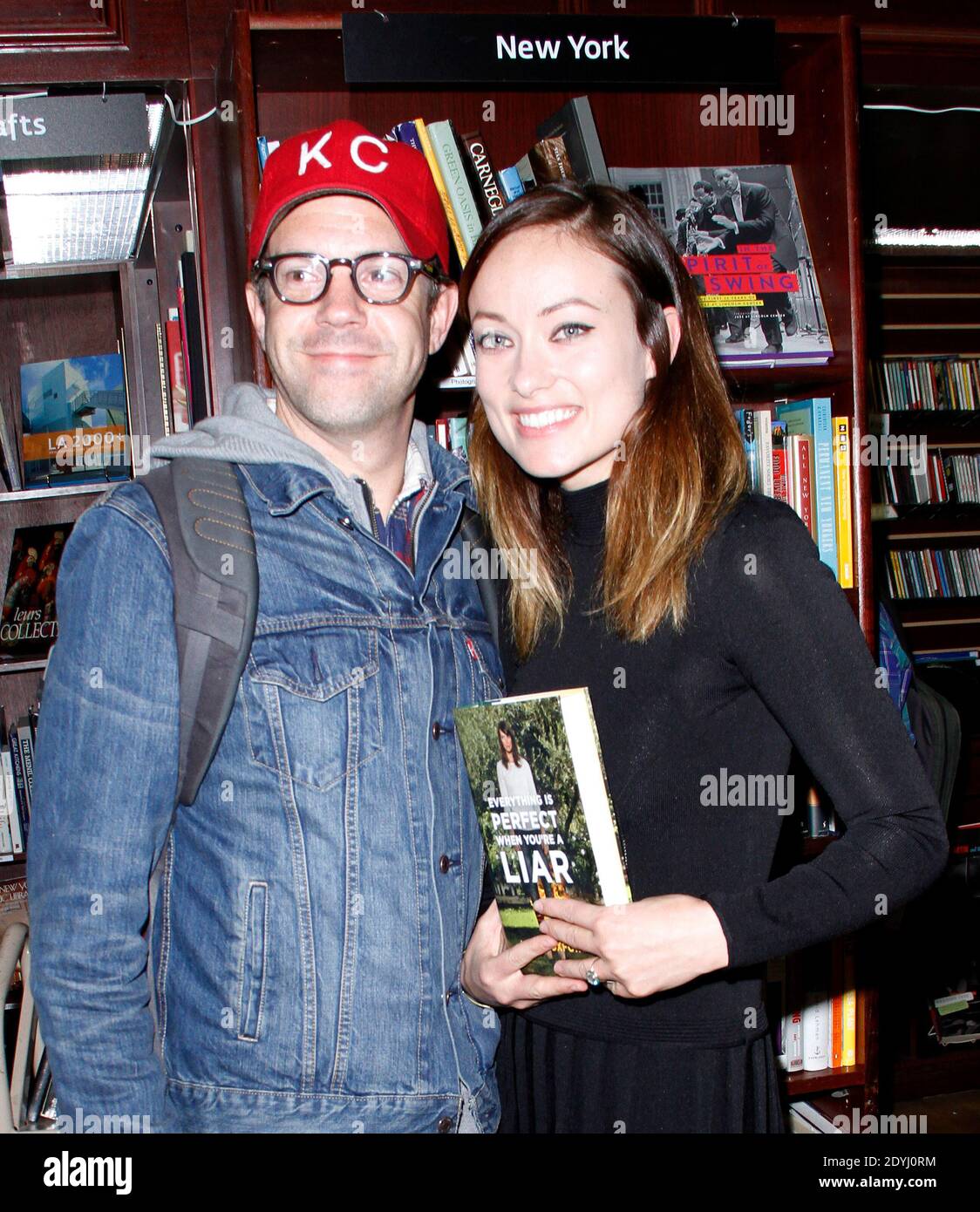 Olivia Wilde and lover Jason Sudeikis ('Saturday Night Live') at the book signing/talk for Kelly Oxford's 'Everything is Perfect When You're a Liar' held Housing Works Bookstore Cafe in New York City, NY, USA on April 1, 2013. Photo by Donna Ward/ABACAPRESS.COM Stock Photo