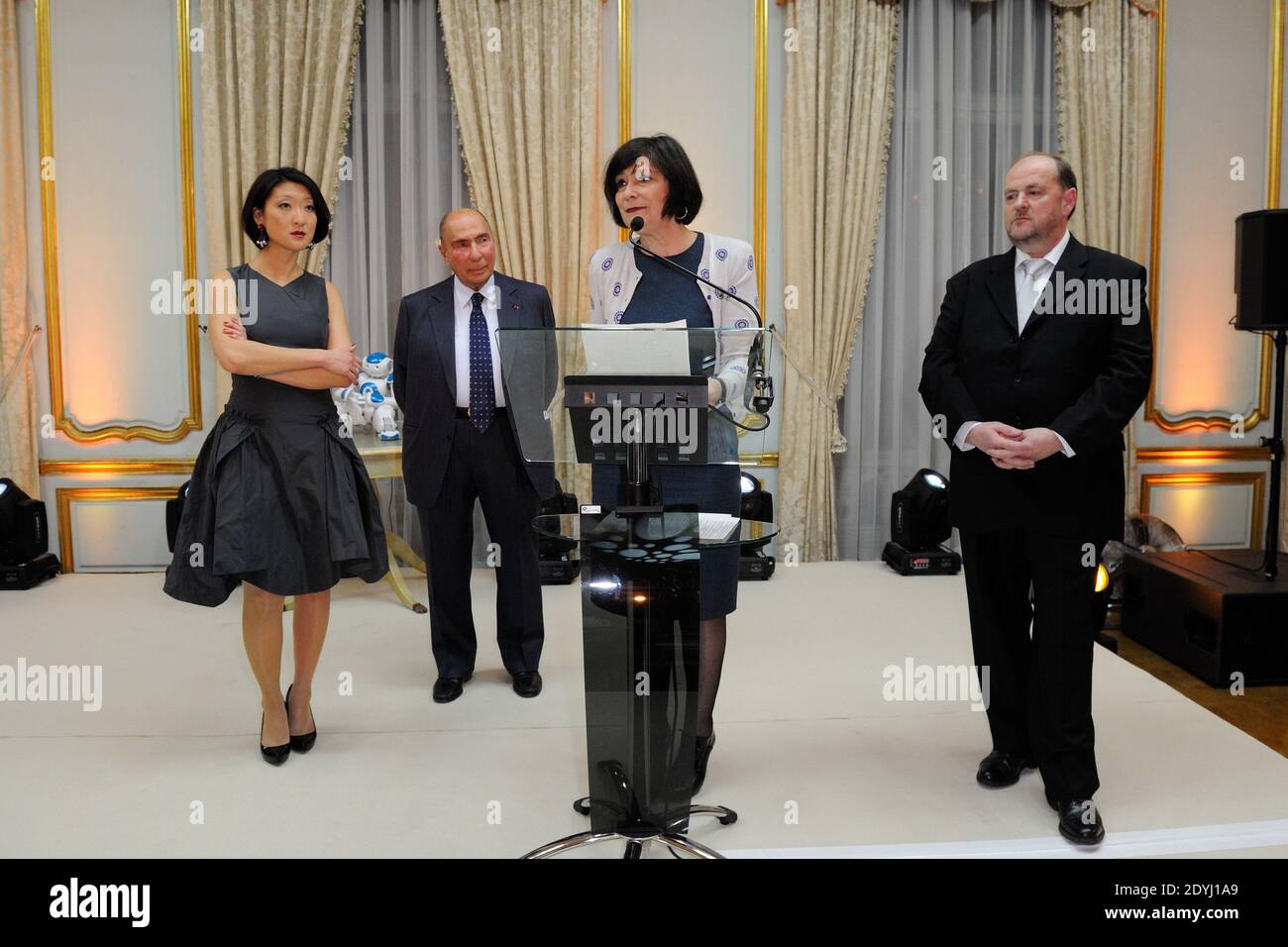 Serge Dassault , Fleur Pellerin, Marie-Arlette Carlotti attending the 'Donnons Un Avenir Aux Enfants Autistes' gala dinner held at the Hotel Marcel Dassault in Paris, France on April 2, 2013. Photo by Alban Wyters/ABACAPRESS.COM Stock Photo