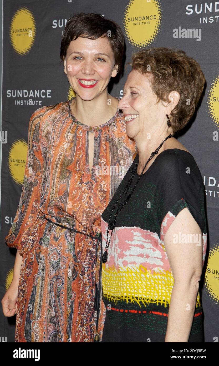 Maggie Gyllenhaal and her mother, Naomi Foner Gyllenhaal attend the Celebrate Sundance Institute benefit for its Theatre Program, supported by CIROC Vodka at the Stephen Weiss Studio in New York City, NY, USA on April 8, 2013. Photo by Matt Borowick/ABACAPRESS.COM Stock Photo
