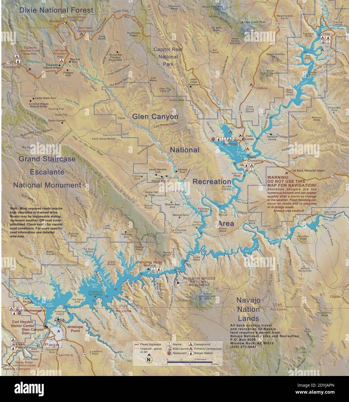 Lake Powell Map 2DYJAPN 