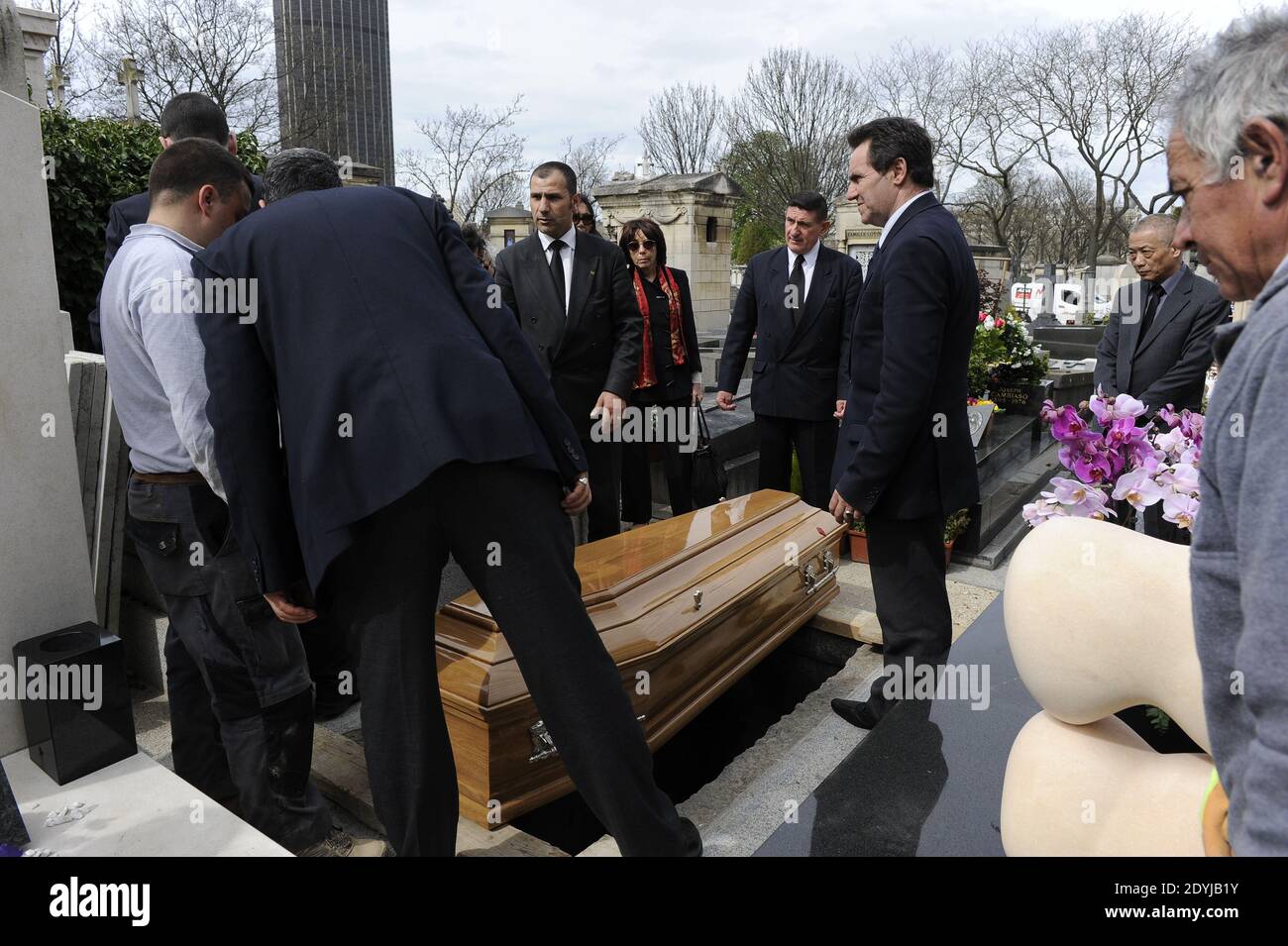 The funeral of FrancoChinese painter Zao WouKi who died aged 93, at the Montparnasse cemetery