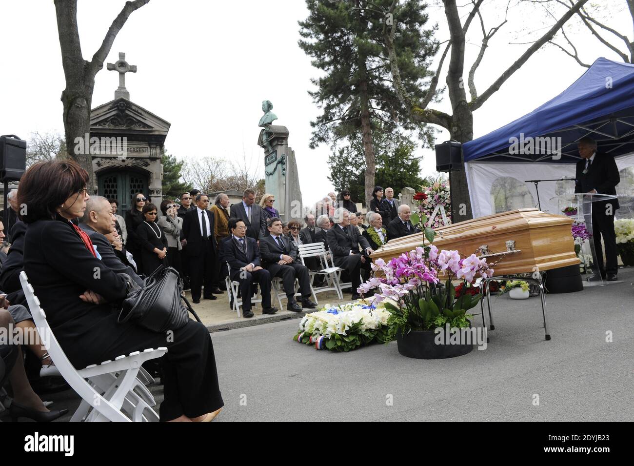 The funeral of FrancoChinese painter Zao WouKi who died aged 93, at the Montparnasse cemetery