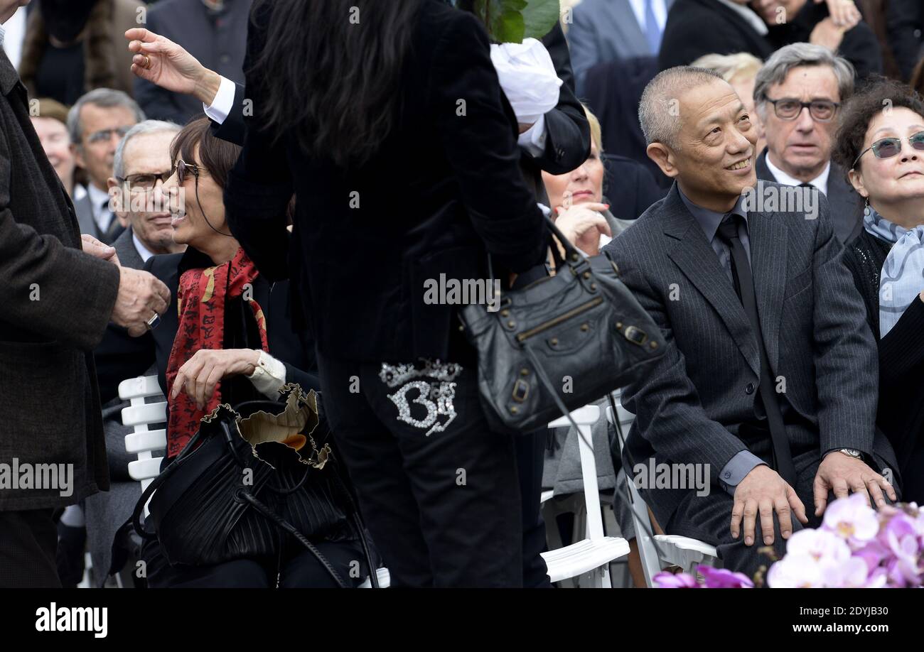 Zao Wou-Ki's family attending the funeral of Franco-Chinese painter Zao Wou-Ki who died aged 93, at the Montparnasse cemetery, in Paris, France, on April 16, 2013. Photo by Mousse/ABACAPRESS.COM Stock Photo