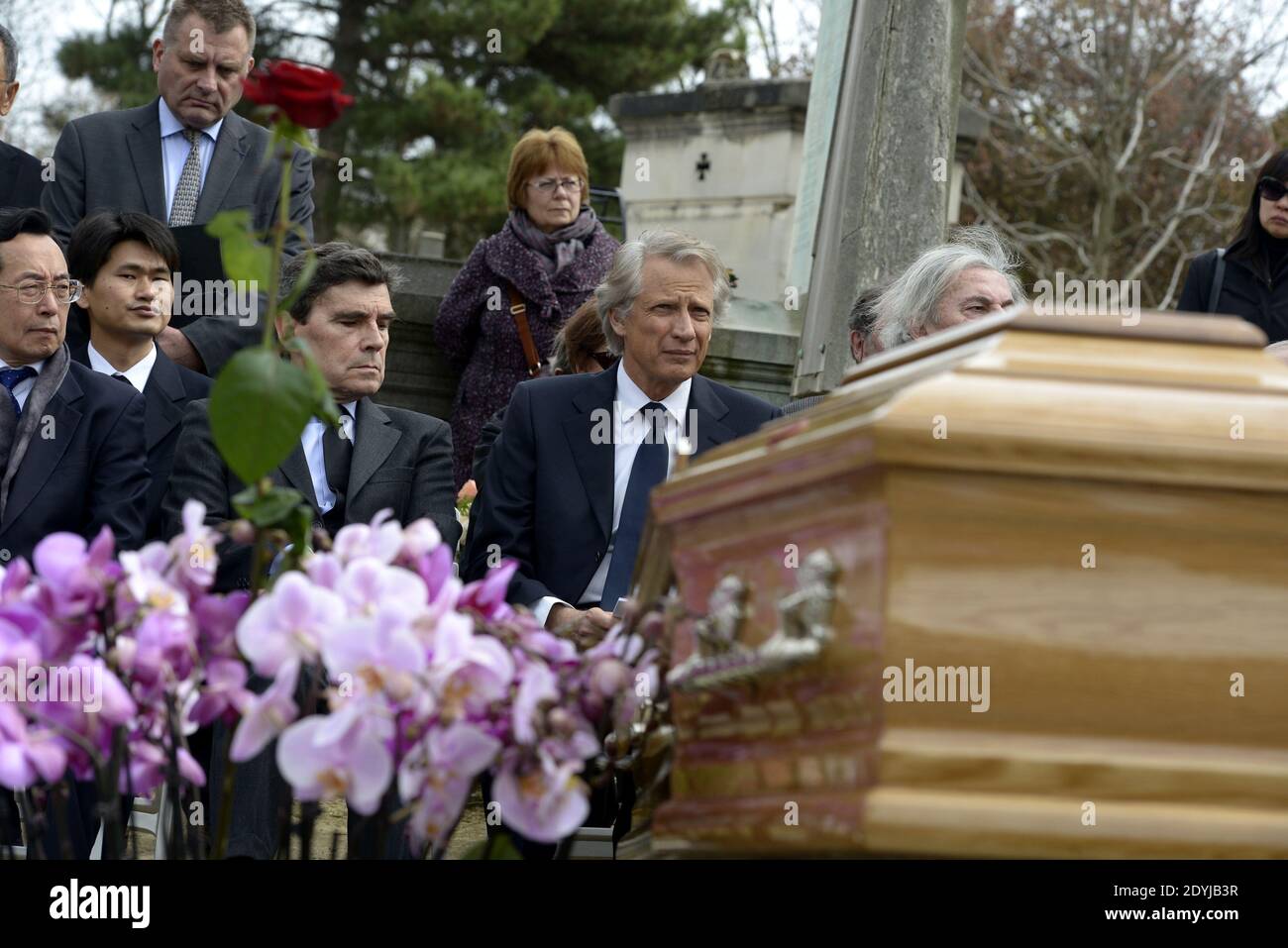 Dominique de Villepin attending the funeral of FrancoChinese painter Zao WouKi who died aged