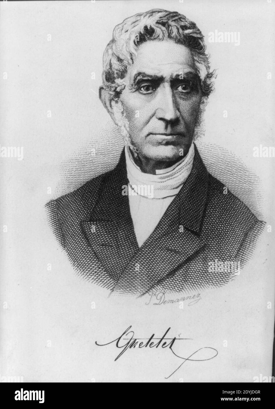 Lambert Adolphe Jacques Quetelet (1796-1874 h-s, (7)) Stock Photo