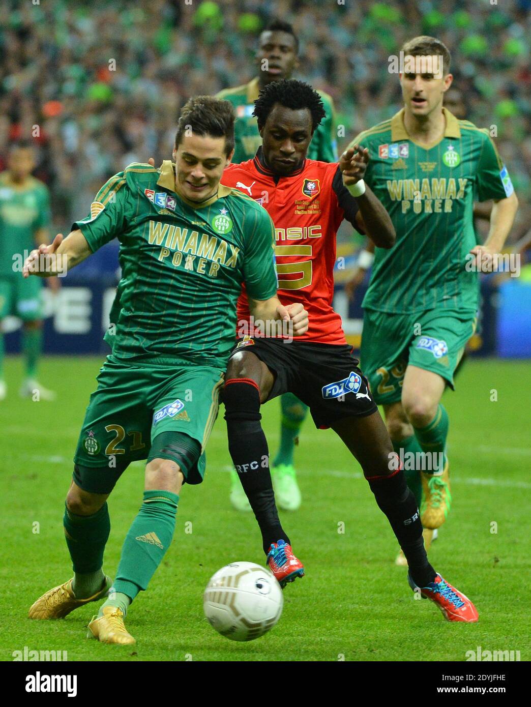 St-Etienne's Romain Hamouma during the French League Cup Final soccer  match, Rennes vs St-Etienne