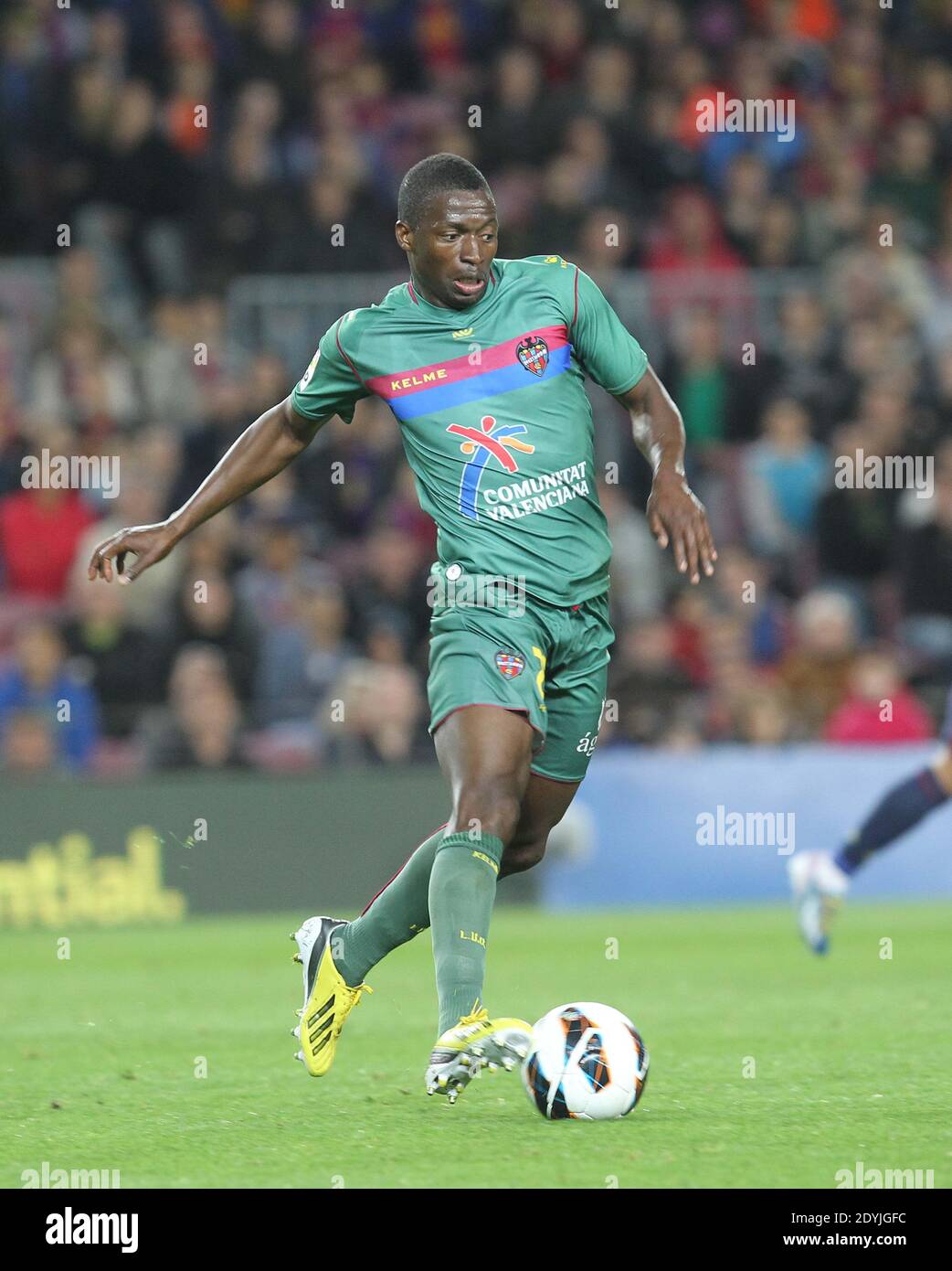 Papa Bouba Diop during the Spanish league football match FC Barcelona vs  Levante UD at the Camp Nou stadium in Barcelona on April 20, 2013. FC  Barcelona Won 1-0. Photo by Giuliano