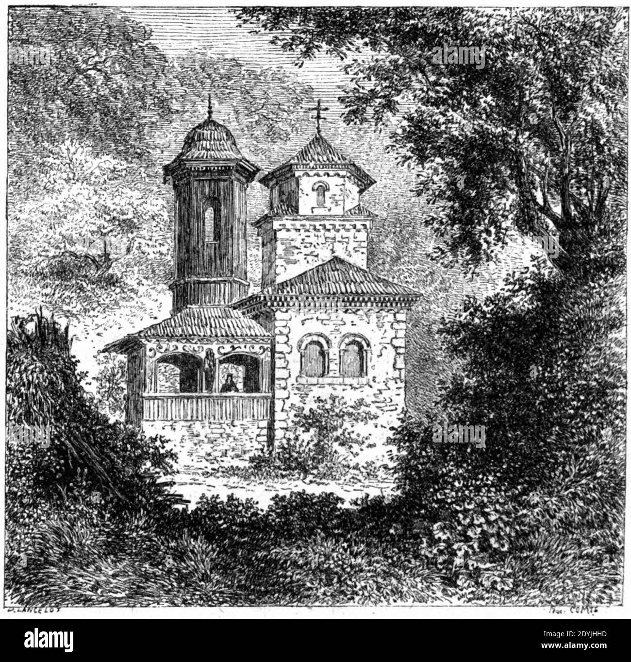 Lancelot - Monastère de Tchoklavin, situé sur les dernières rampes des Karpathes. Stock Photo