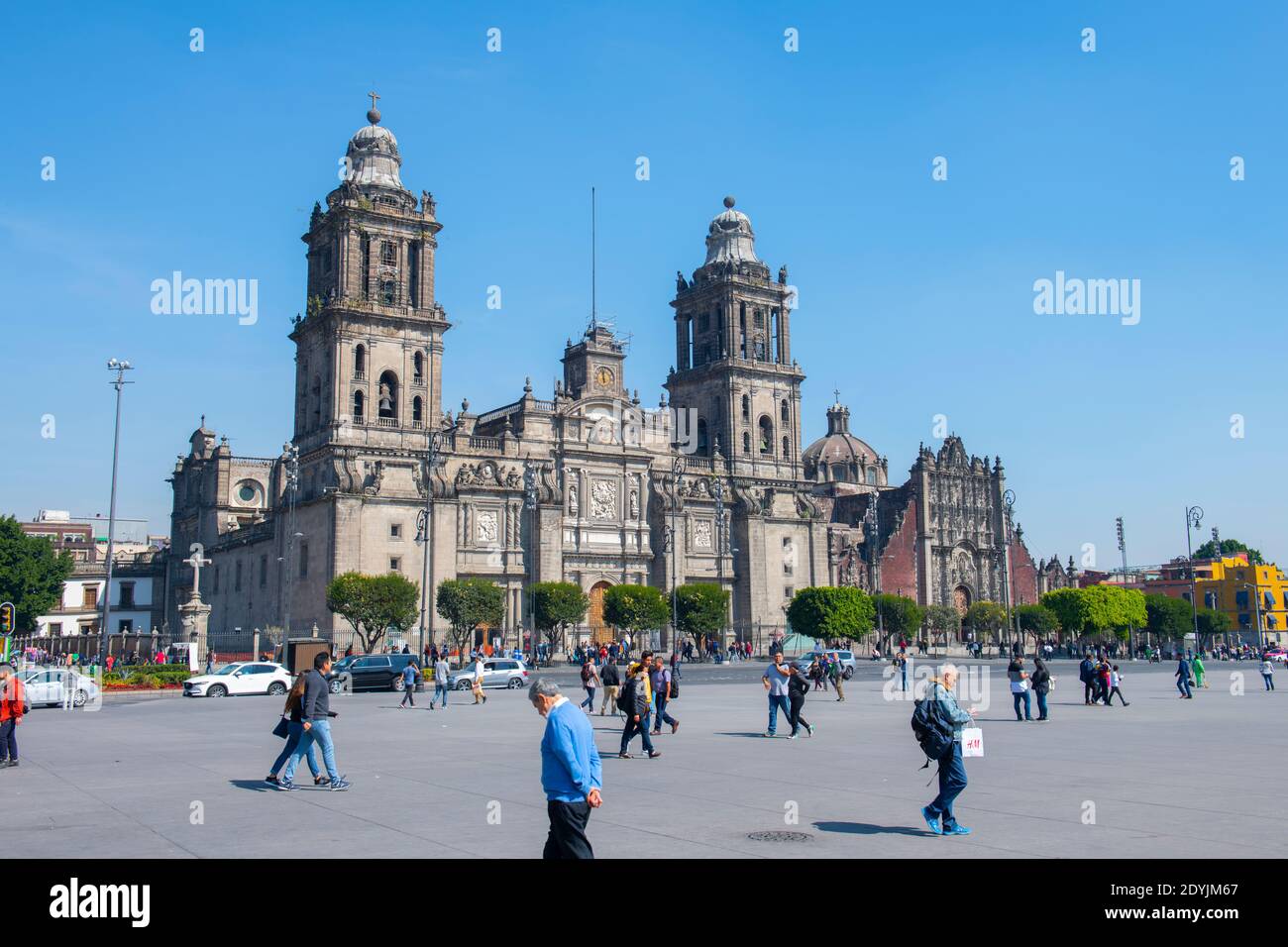 Metropolitan Cathedral at Historic center of Mexico City CDMX, Mexico. Historic center of Mexico City is a UNESCO World Heritage Site. Stock Photo