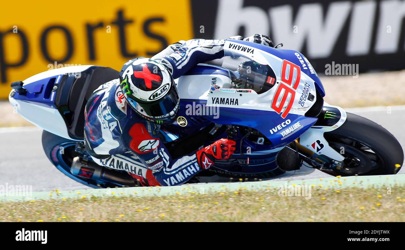 Jorge Lorenzo of Spain and Yamaha Factory Racing during the MotoGP Spain  Grand Prix Race at Circuito de Jerez in Jerez de la Frontera, Spain on May  5, 2013. Photo by Giuliano