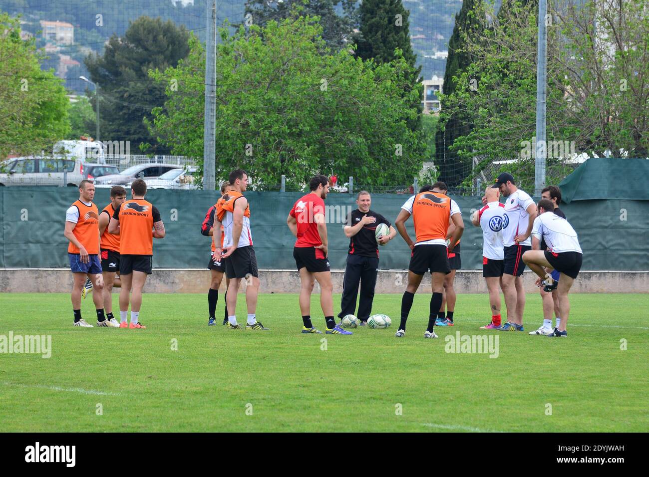 RCT's Pierre Mignoni during a rugby training session at Berg Stadium in Toulon, France on May 7, 2013 before the HCup Final against ASM Clermont on May 18 in Dublin. Photo by Felix Golesi/ABACAPRESS.COM Stock Photo