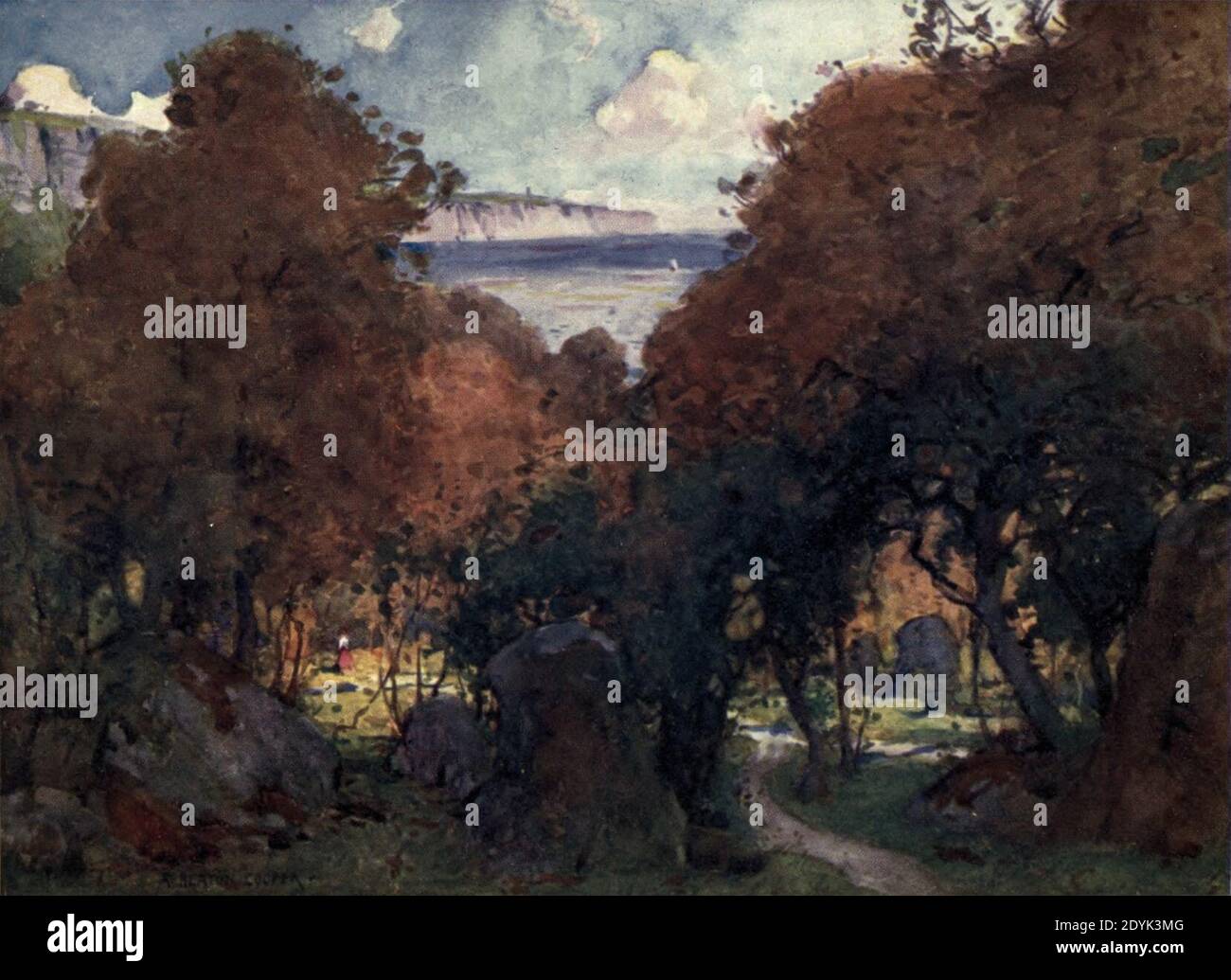 Landslip near Ventnor Isle of Wight A. Heaton Cooper Stock Photo