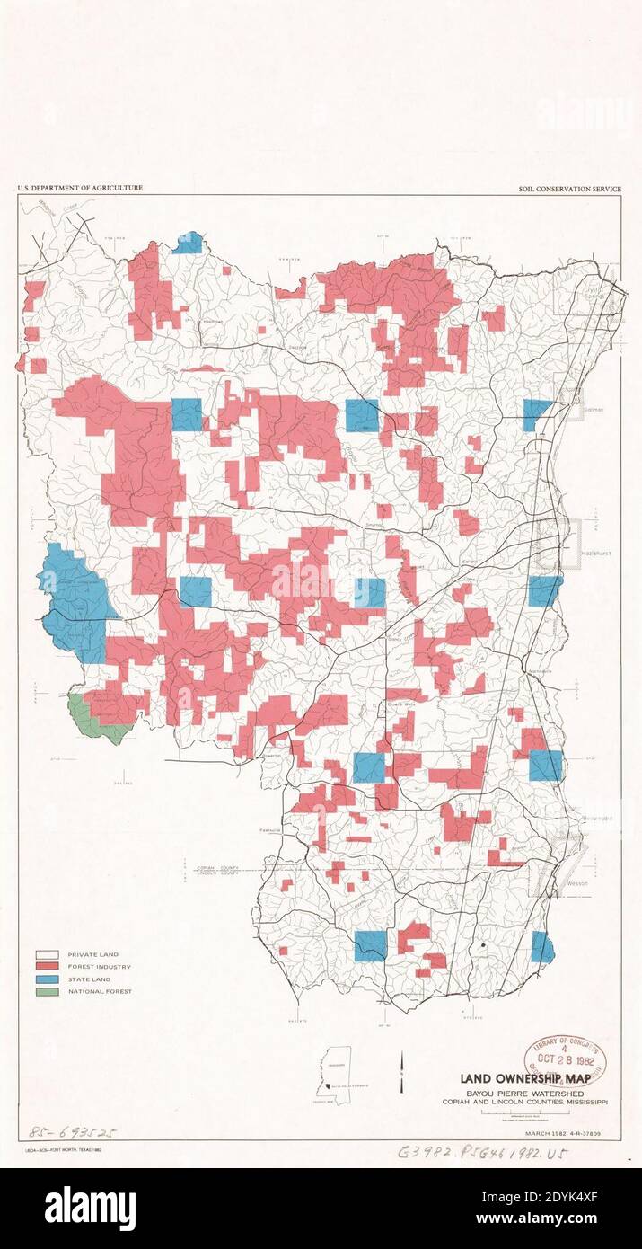 Land ownership map, Bayou Pierre Watershed, Copiah and Lincoln Counties