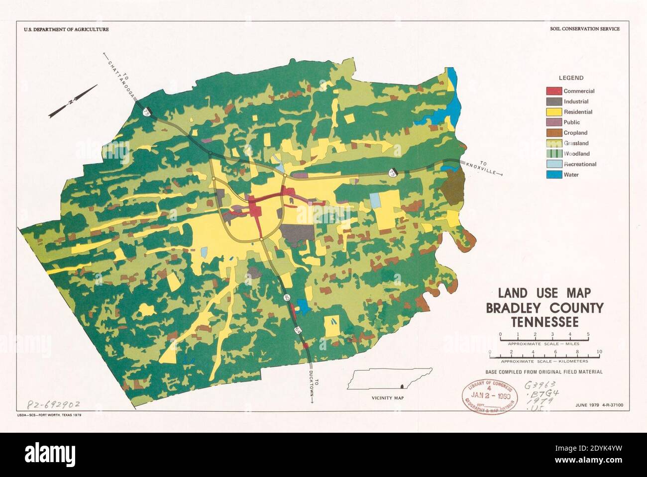 Land use map, Bradley County, Tennessee Stock Photo Alamy