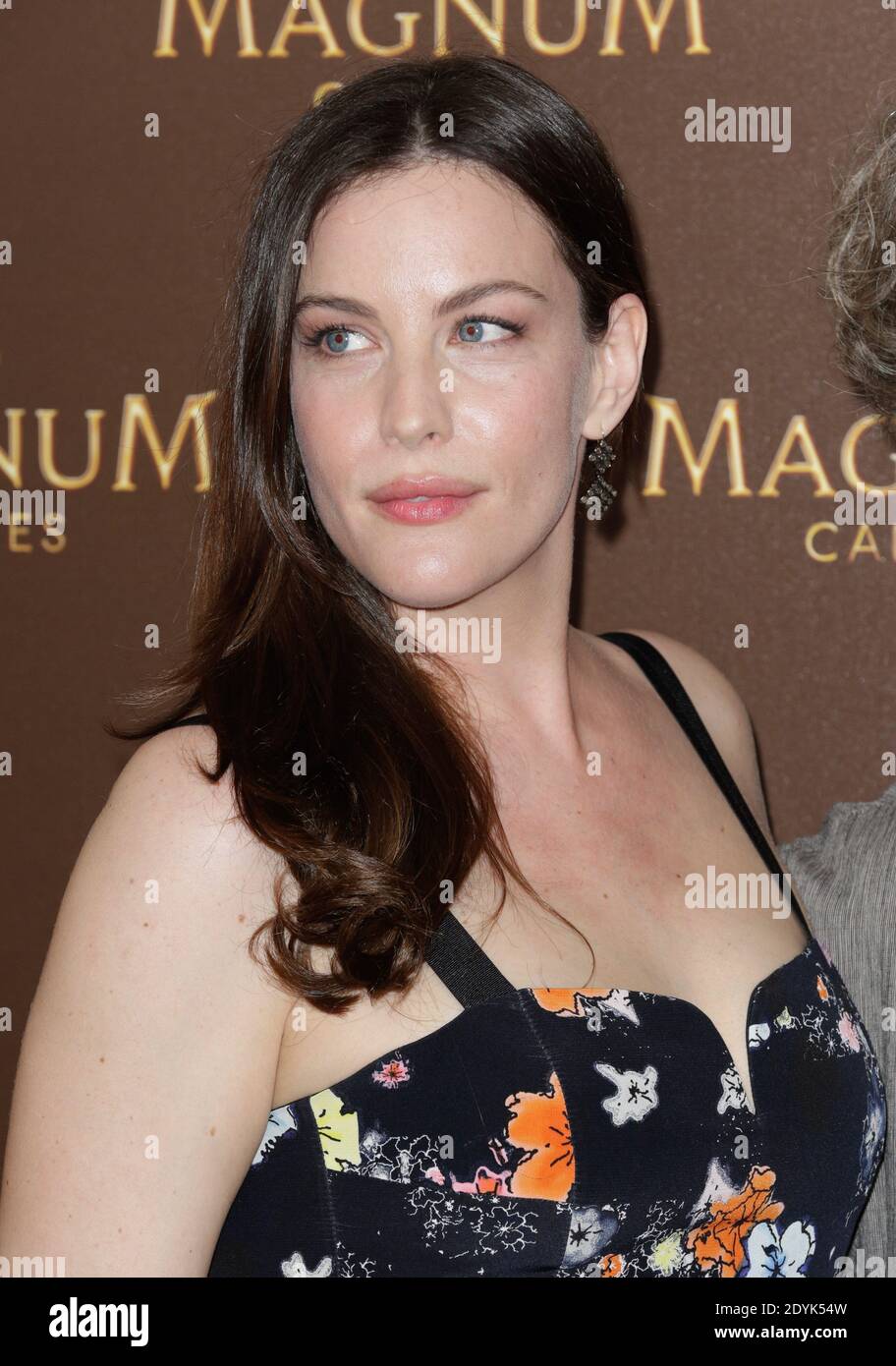 Liv Tyler posing at the Plage Magnum during the 66th Cannes