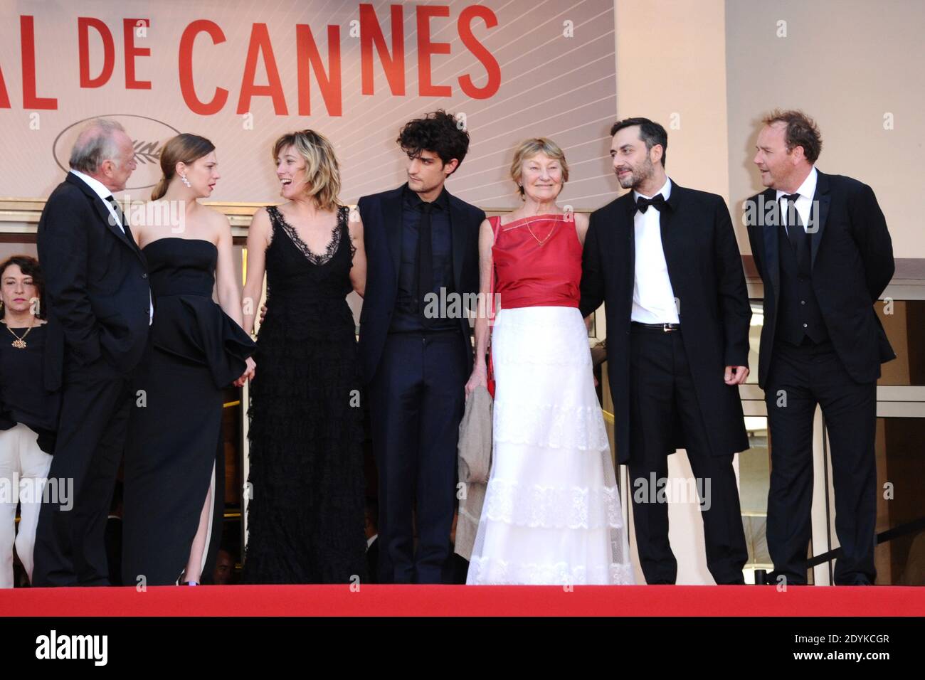 Marisa Borini, Louis Garrel, Valeria Bruni-Tedeschin, Filippo Timi, Xavier Beauvois, Celine Sallette and Andre Wilms leaving 'Un Chateau En Italie' held at the Palais Des Festivals as part of the 66th Cannes Film Festival in Cannes, France on May 20, 2013. Photo by Aurore Marechal/ABACAPRESS.COM Stock Photo