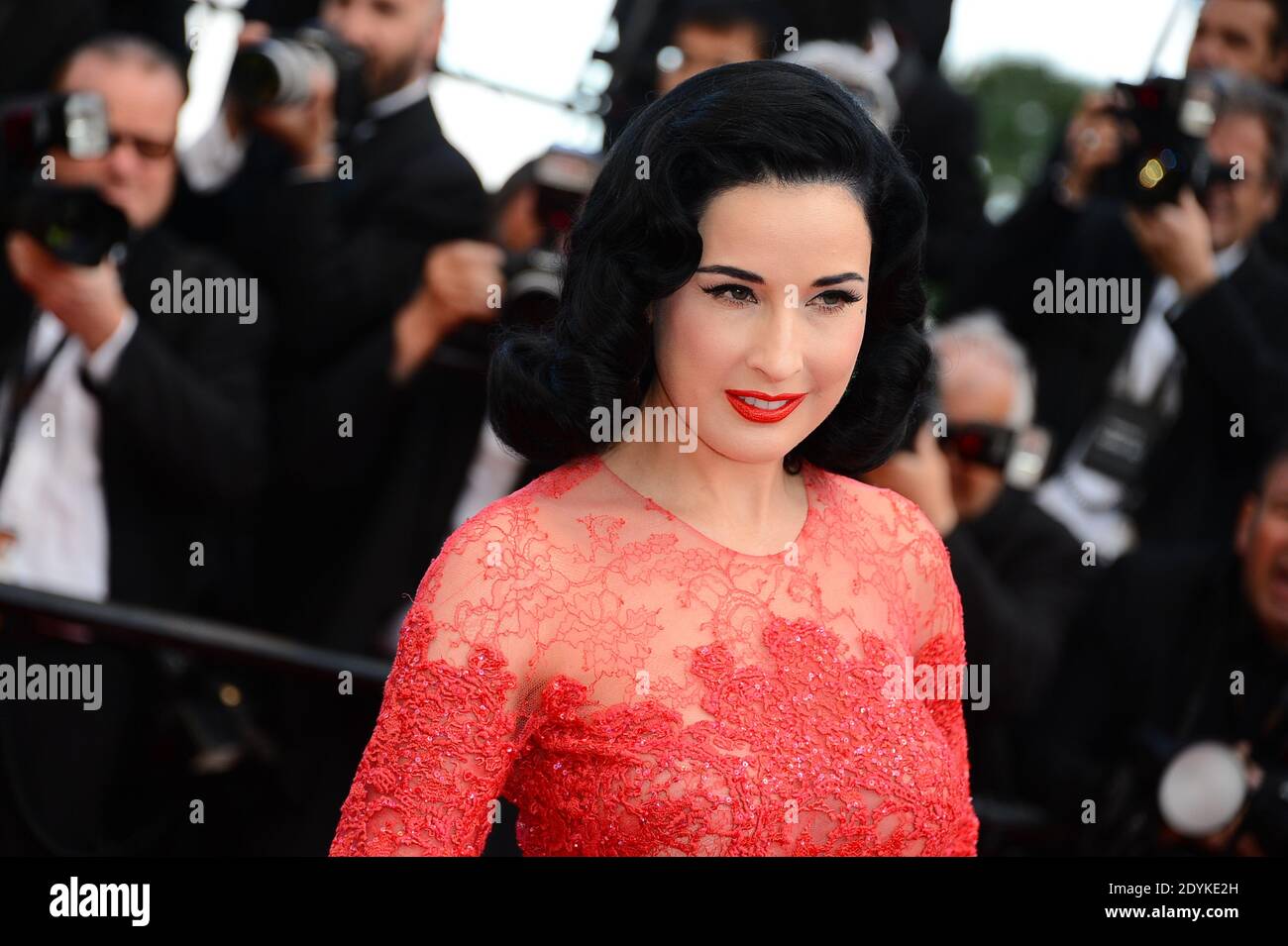Dita Von Teese arriving at the Behind The Candelabra screening held at