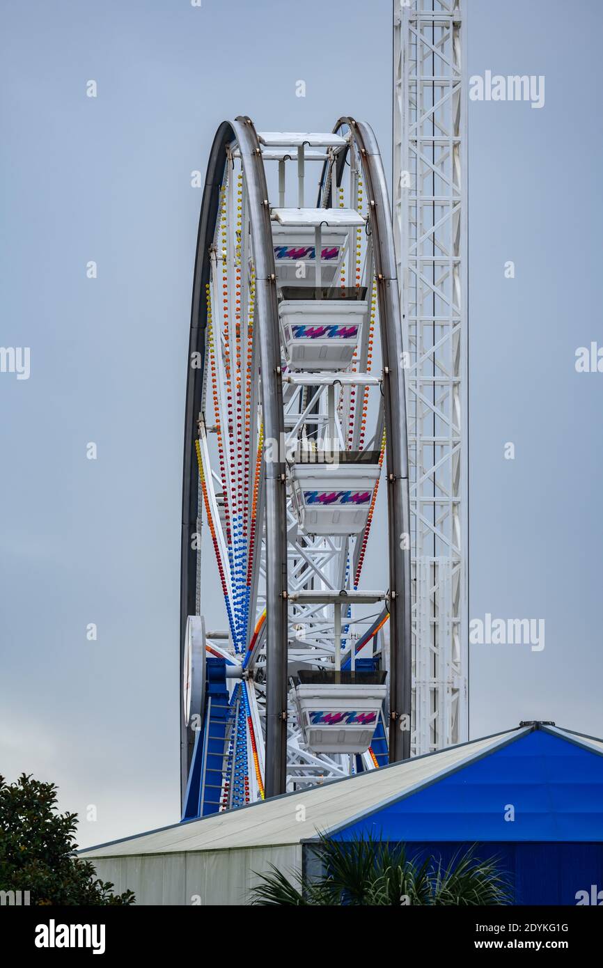 The giant Ferris wheel at Kemah board walk. Kemah, Texas, USA. Stock Photo