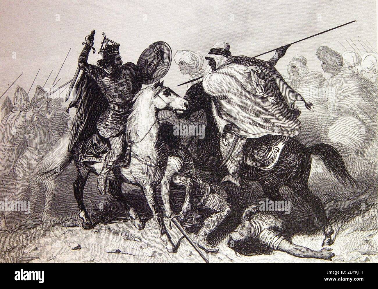 Las Glorias Nacionales, 1852 ‘Fatal batalla del Guadalete‘. (4013185227). Stock Photo
