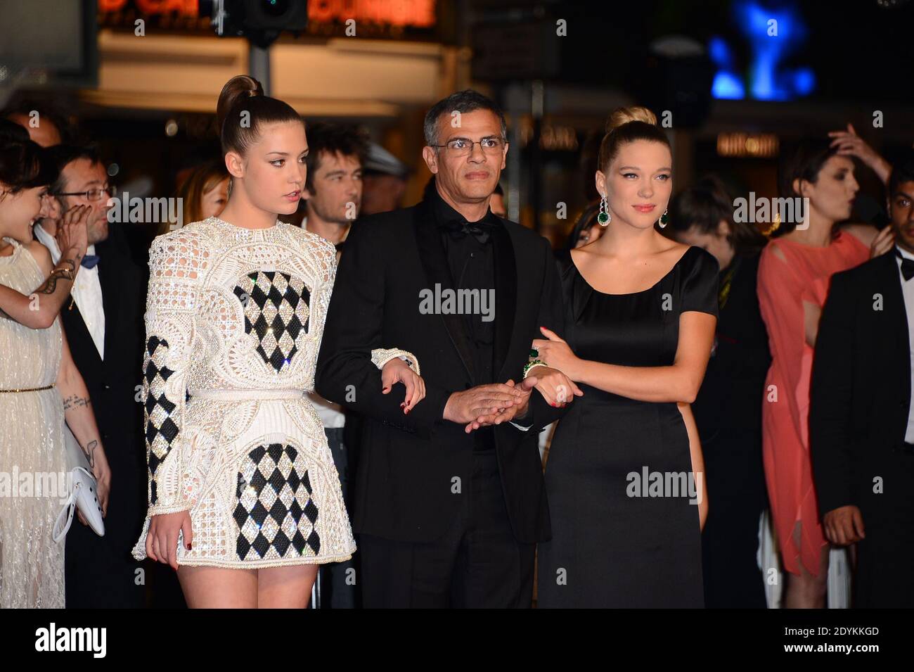 Director Abdellatif Kechiche, Lea Seydoux, Vincent Maraval, Adele Exarchopoulos, Brahim Chioua arriving for La Vie D'Adele screening held at the Palais Des Festivals as part of the 66th Cannes Film Festival in Cannes, France on May 23, 2013. Photo by Nicolas Briquet/ABACAPRESS.COM Stock Photo