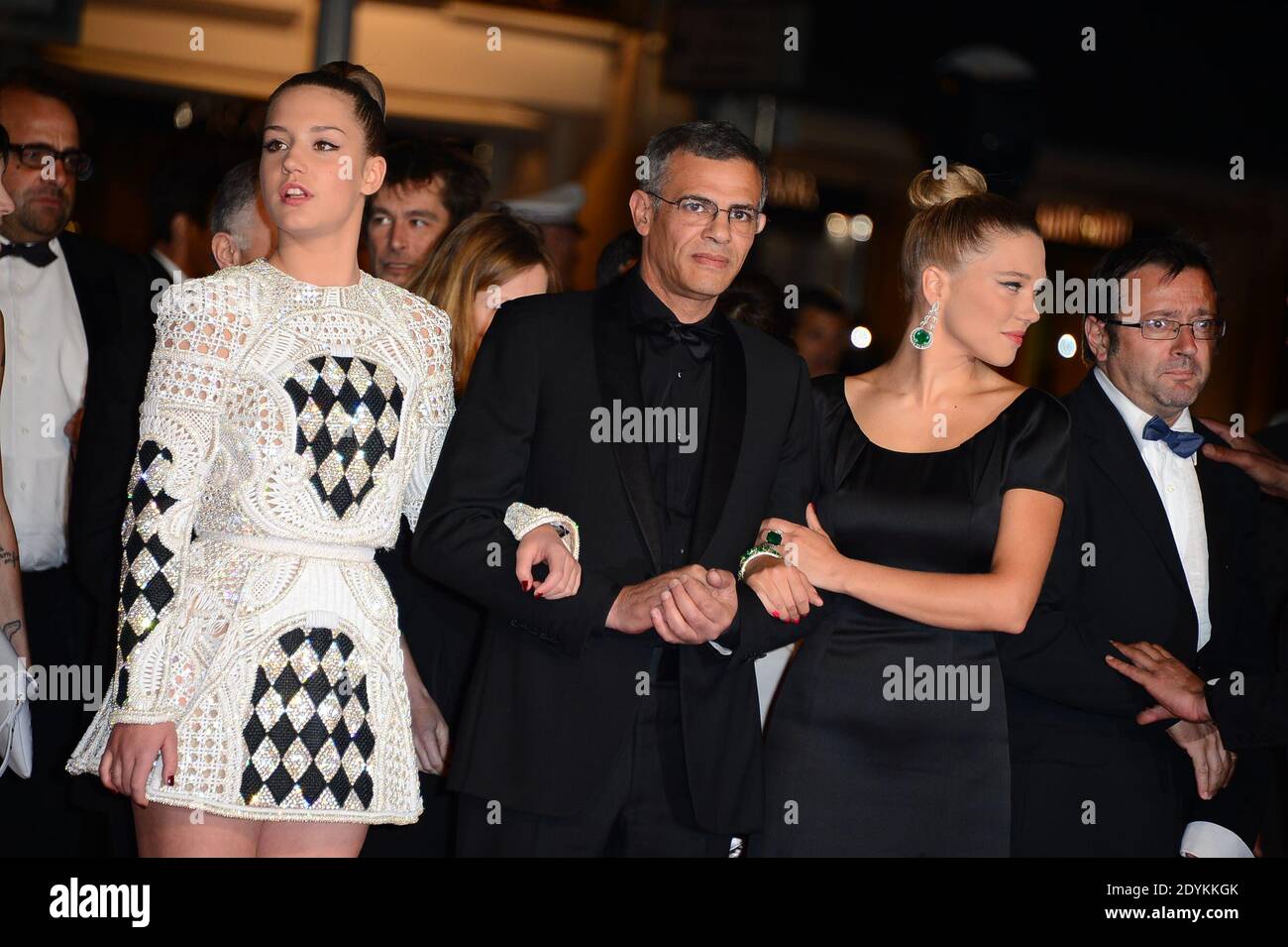 Director Abdellatif Kechiche, Lea Seydoux, Vincent Maraval, Adele Exarchopoulos, Brahim Chioua arriving for La Vie D'Adele screening held at the Palais Des Festivals as part of the 66th Cannes Film Festival in Cannes, France on May 23, 2013. Photo by Nicolas Briquet/ABACAPRESS.COM Stock Photo