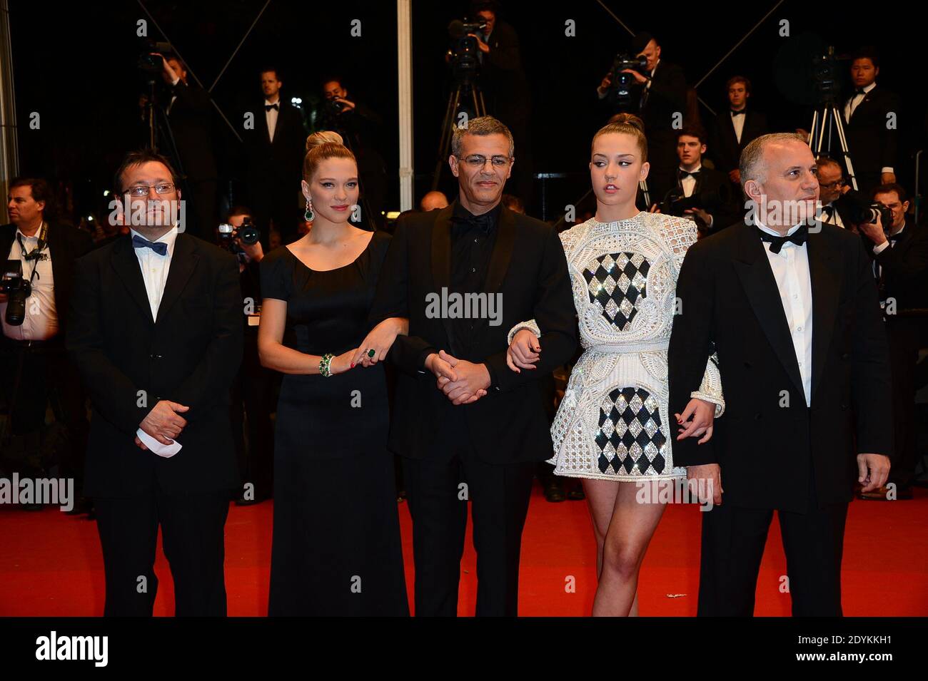 Director Abdellatif Kechiche, Lea Seydoux, Vincent Maraval, Adele Exarchopoulos, Brahim Chioua arriving for La Vie D'Adele screening held at the Palais Des Festivals as part of the 66th Cannes Film Festival in Cannes, France on May 23, 2013. Photo by Nicolas Briquet/ABACAPRESS.COM Stock Photo