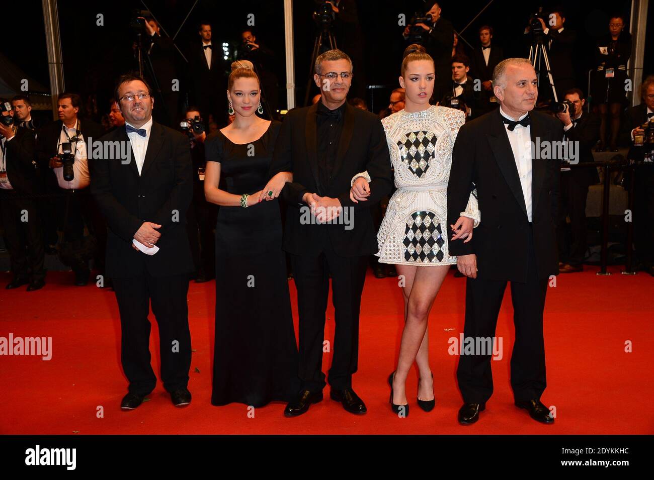 Director Abdellatif Kechiche, Lea Seydoux, Vincent Maraval, Adele Exarchopoulos, Brahim Chioua arriving for La Vie D'Adele screening held at the Palais Des Festivals as part of the 66th Cannes Film Festival in Cannes, France on May 23, 2013. Photo by Nicolas Briquet/ABACAPRESS.COM Stock Photo