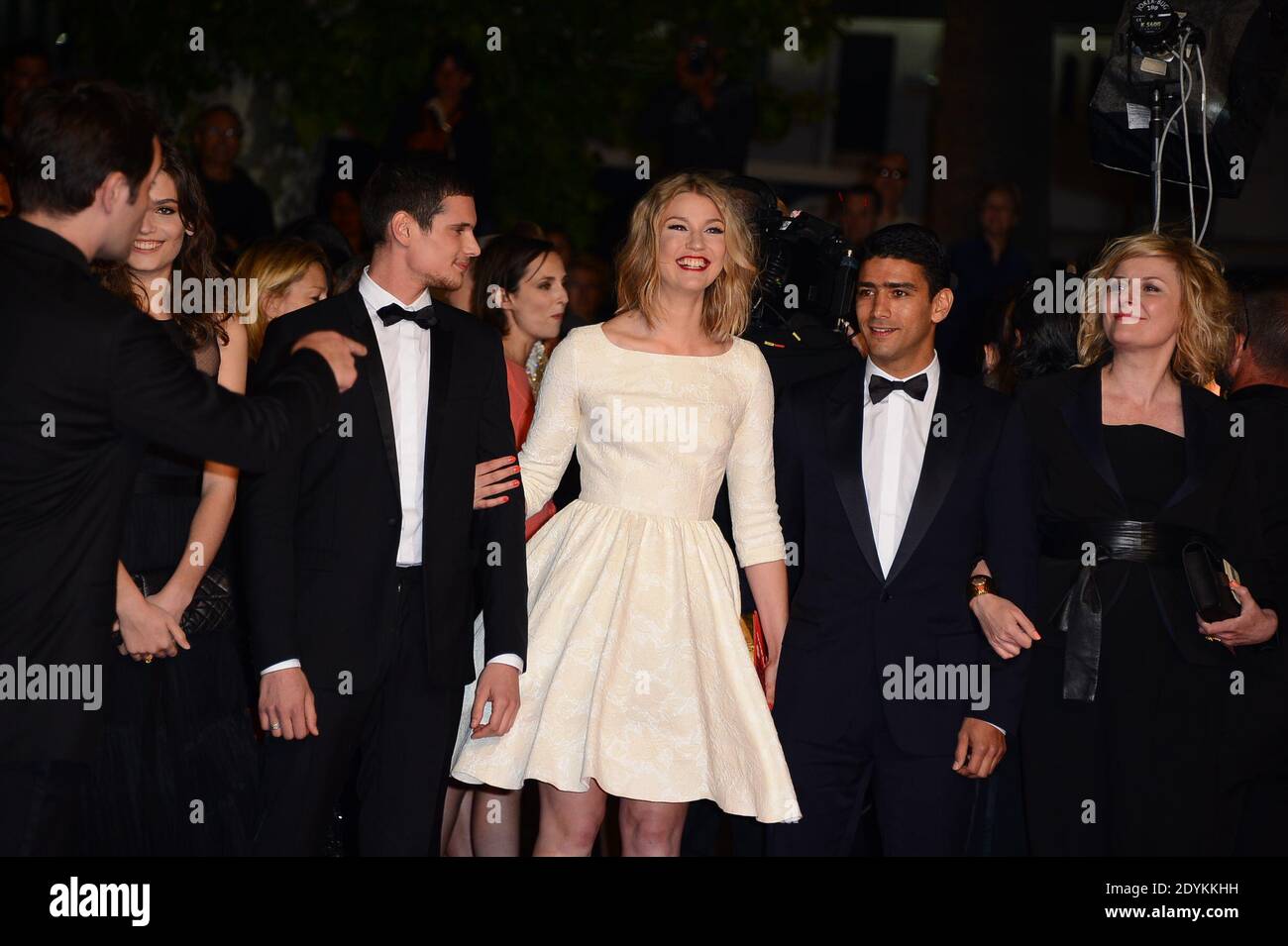 Director Abdellatif Kechiche, Lea Seydoux, Vincent Maraval, Adele Exarchopoulos, Brahim Chioua arriving for La Vie D'Adele screening held at the Palais Des Festivals as part of the 66th Cannes Film Festival in Cannes, France on May 23, 2013. Photo by Nicolas Briquet/ABACAPRESS.COM Stock Photo